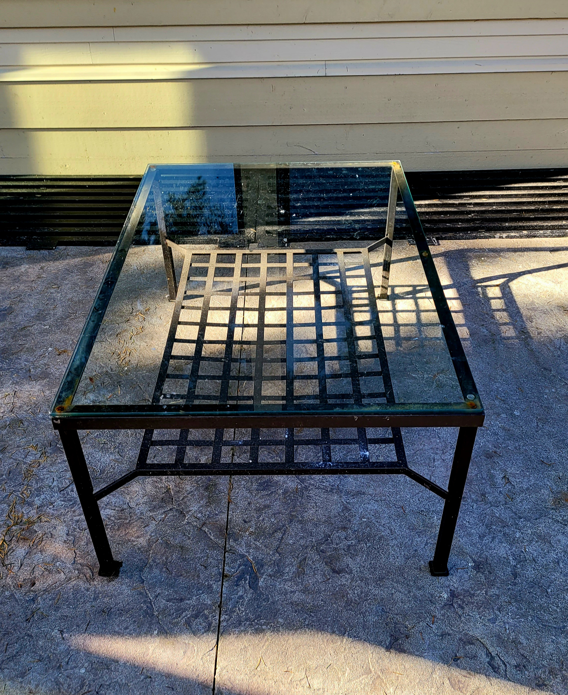 Glass Top Metal Frame Coffee Table