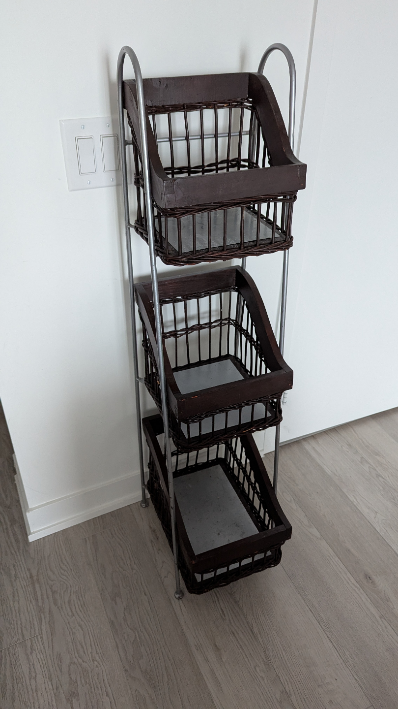 Three-Tier Wicker Basket Organizer - photo 2