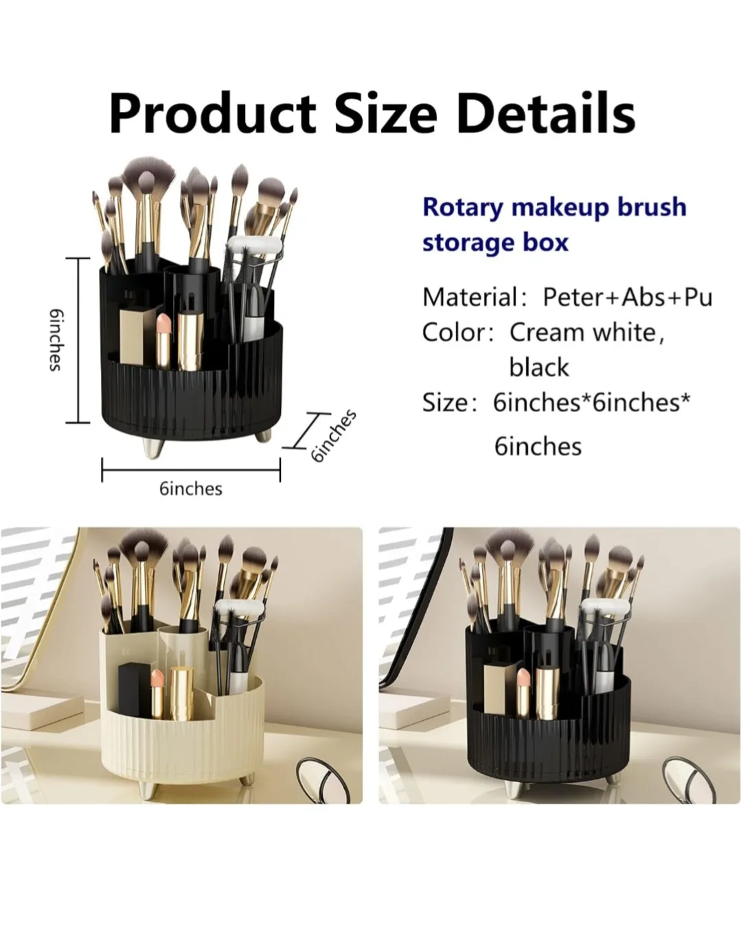 BNIB Rotating Makeup Brush Organizer image indicator(7)