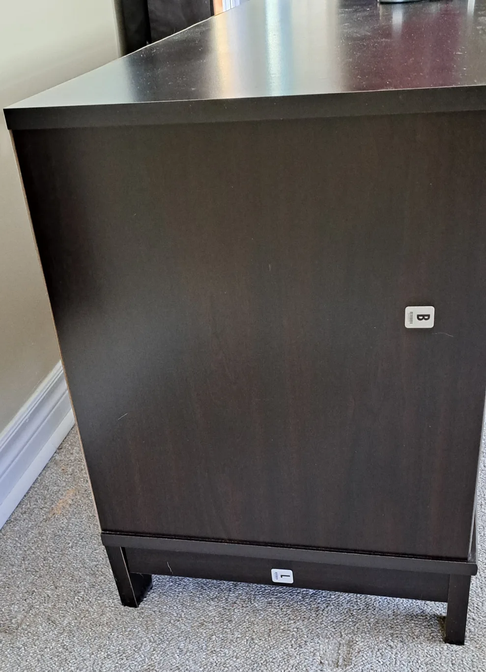 🖥 Dark brown tv & media console with two drawers image indicator(6)