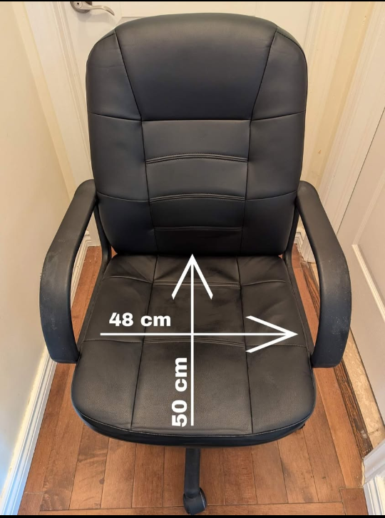 💚 Black Executive Style Office Chair with Wheels Faux Leather - photo 2