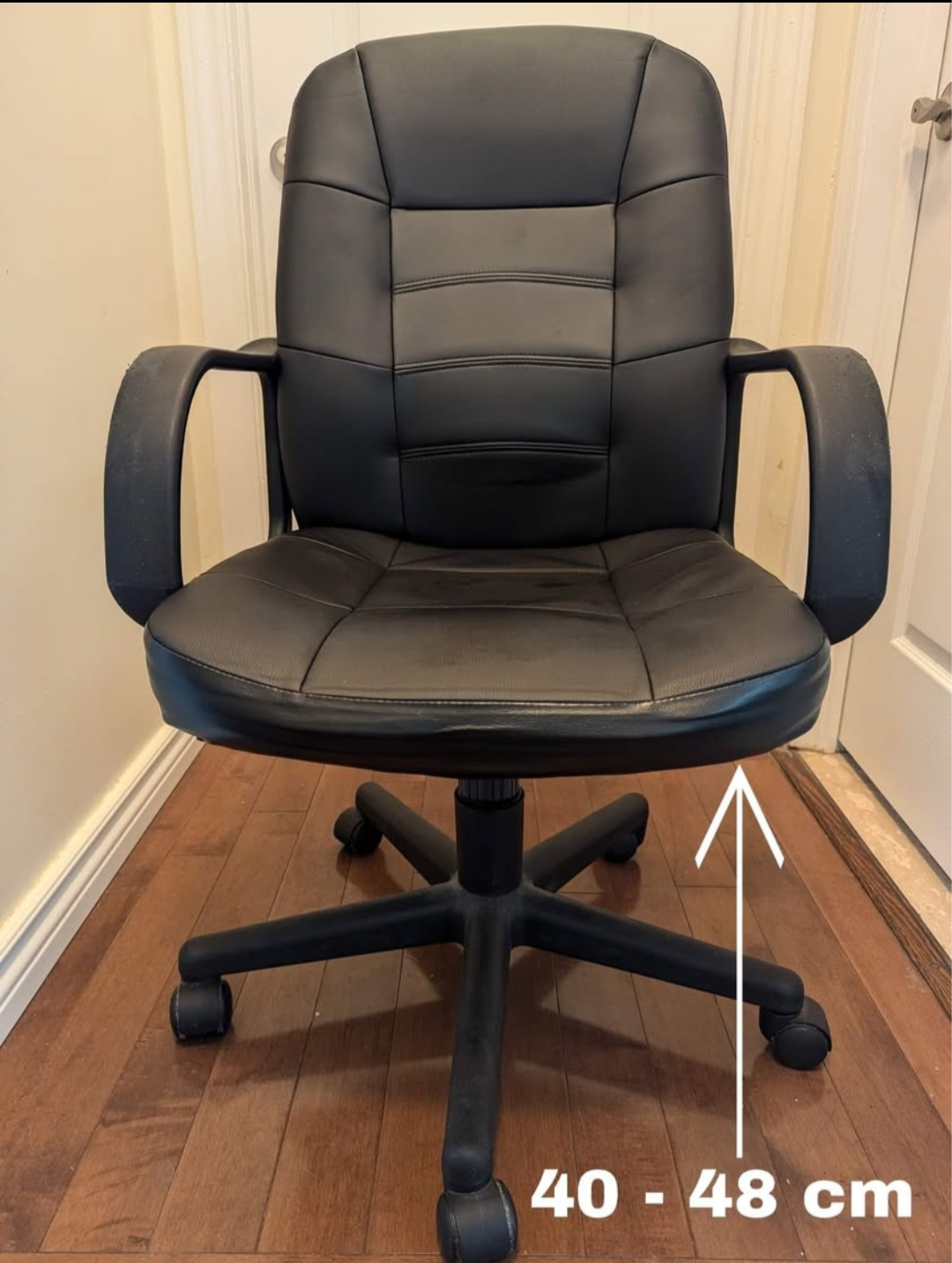 💚 Black Executive Style Office Chair with Wheels Faux Leather - photo 3