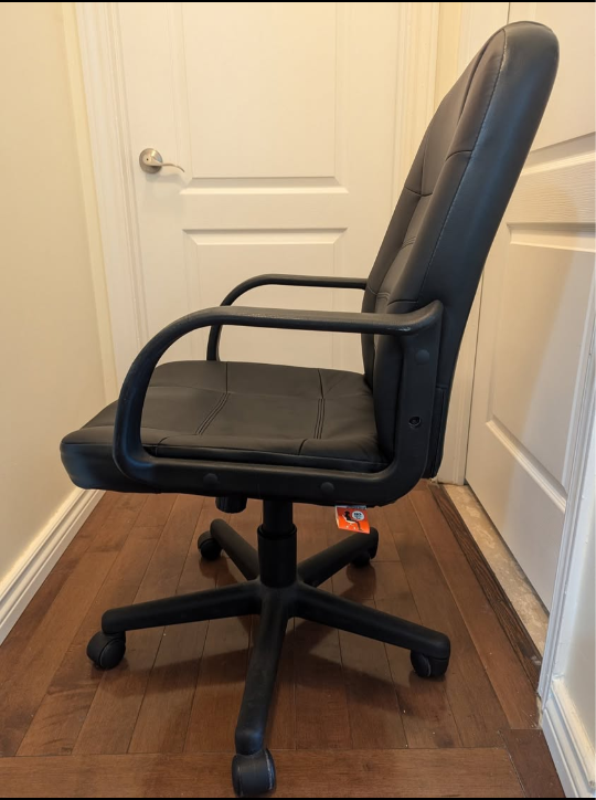💚 Black Executive Style Office Chair with Wheels Faux Leather - photo 4