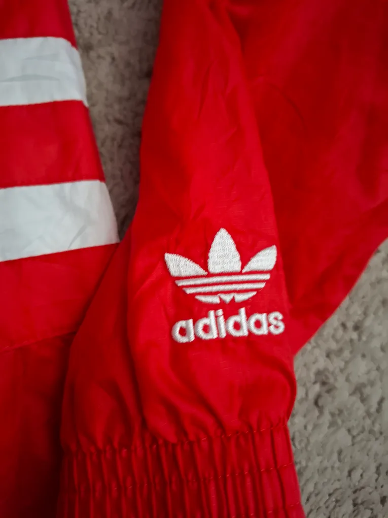 Adidas Red White Trefoil Logo Jacket - Size XS image indicator(7)