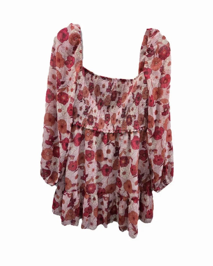 Aritzia Wilfred Tempest Smocked Chiffon Mini Dress Size M image indicator(8)