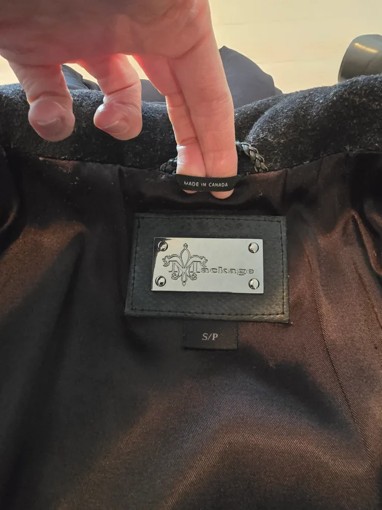 MACKAGE Ladies Black Women's Peacoat with Leather Details image indicator(8)