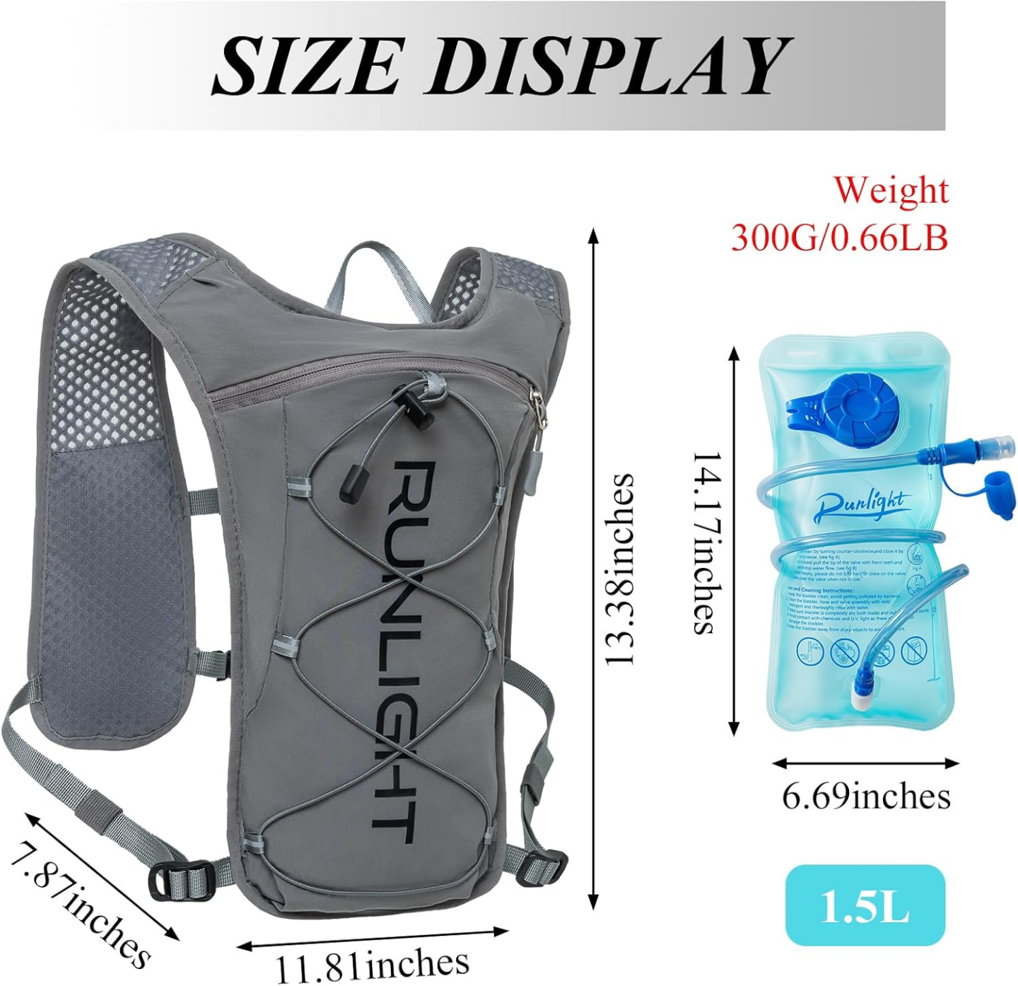 Runlight Hydration Vest - Grey 1.5L - photo 2
