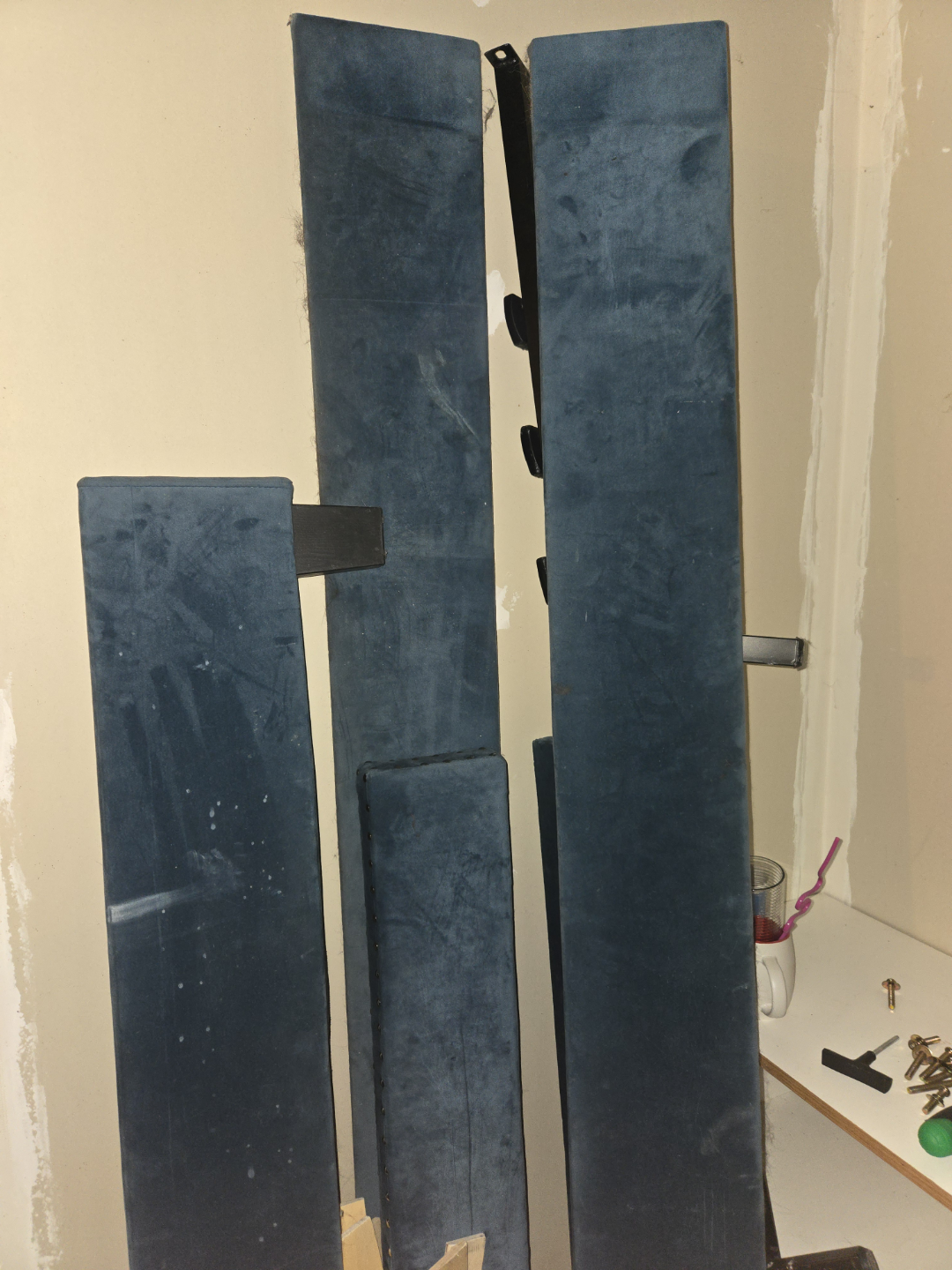 Teal Velvet Upholstered Headboard and Side Rails Queen - photo 2