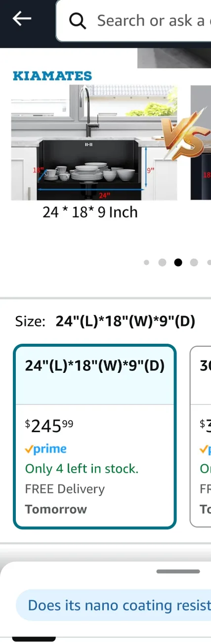 KIAMATES 24x18x9 inch Undermount Kitchen Sink image indicator(5)