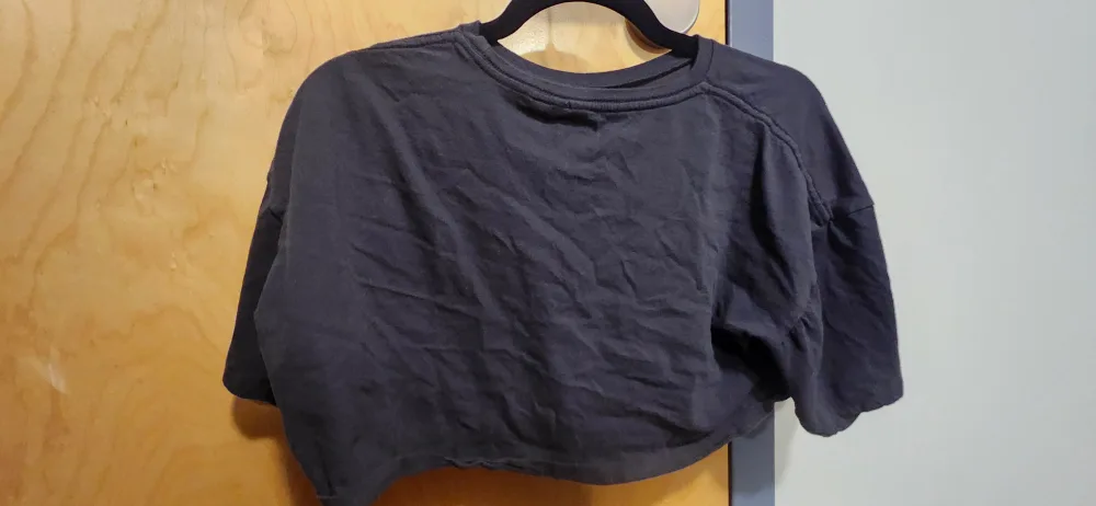 streetwear dark grey butterfly graphic cropped tee image indicator(2)