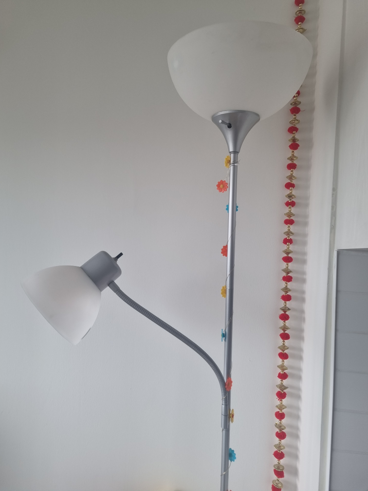 Floor lamp with two bulbs