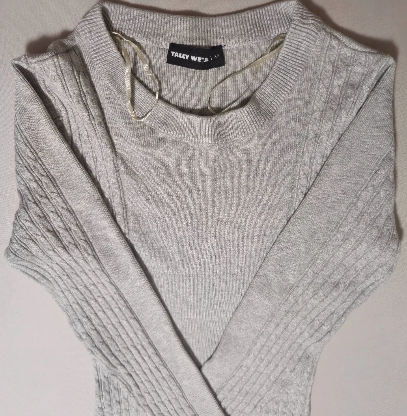 Grey Knit Spring Sweater Dress image indicator(2)