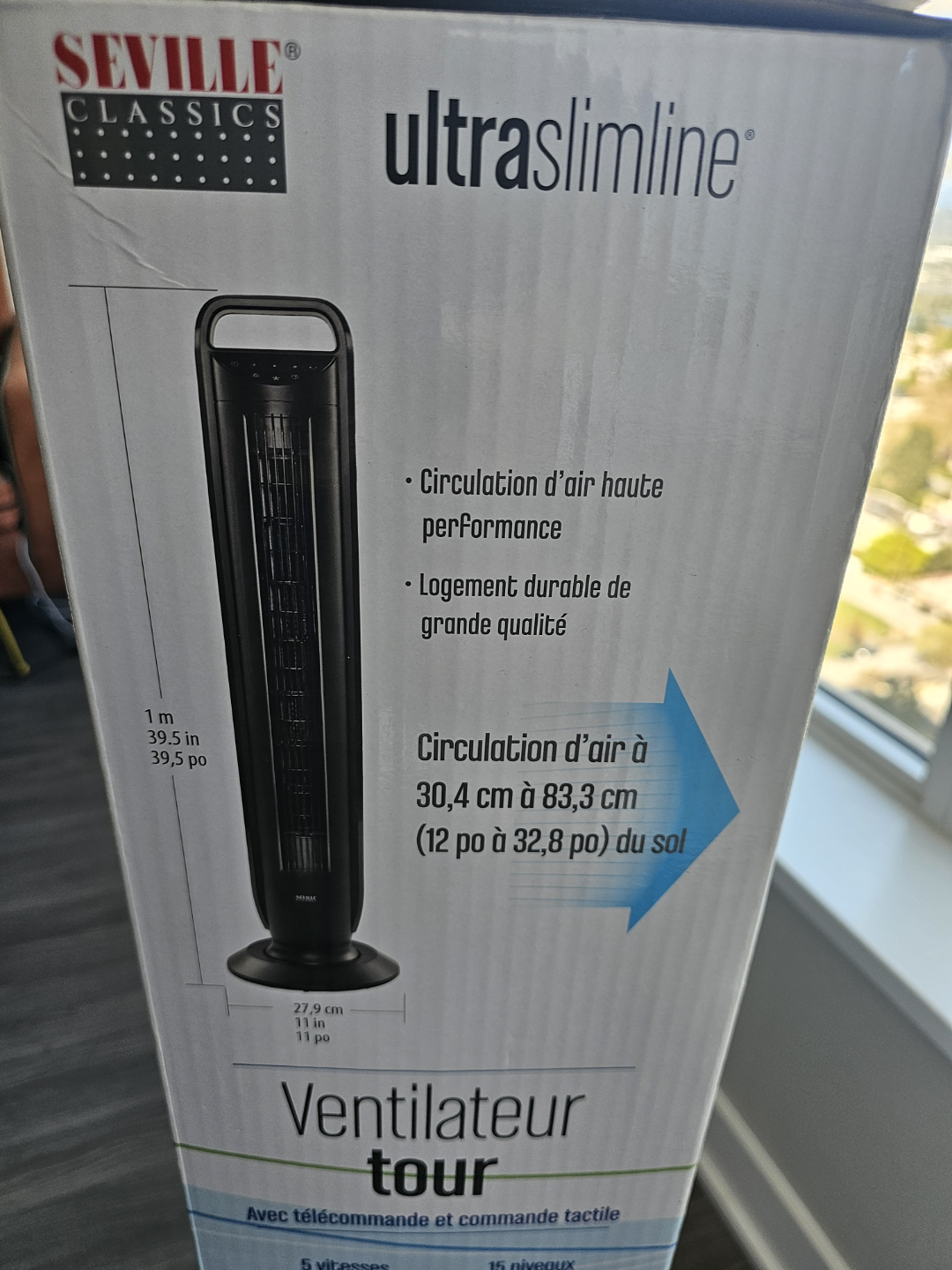 Seville Classics UltraSlimline Tower Fan