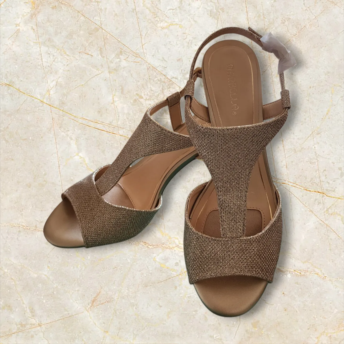 Marbella Sparkle Peep Toe Heels - Size 8.5 image indicator(4)