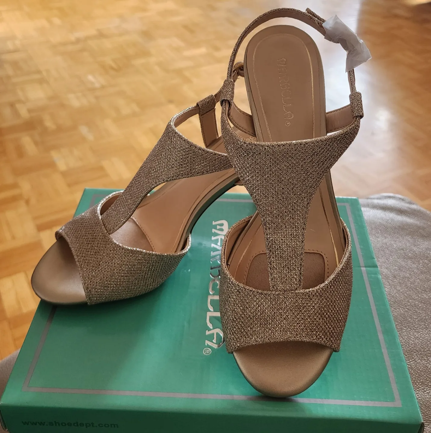 Marbella Sparkle Peep Toe Heels - Size 8.5 image indicator(5)