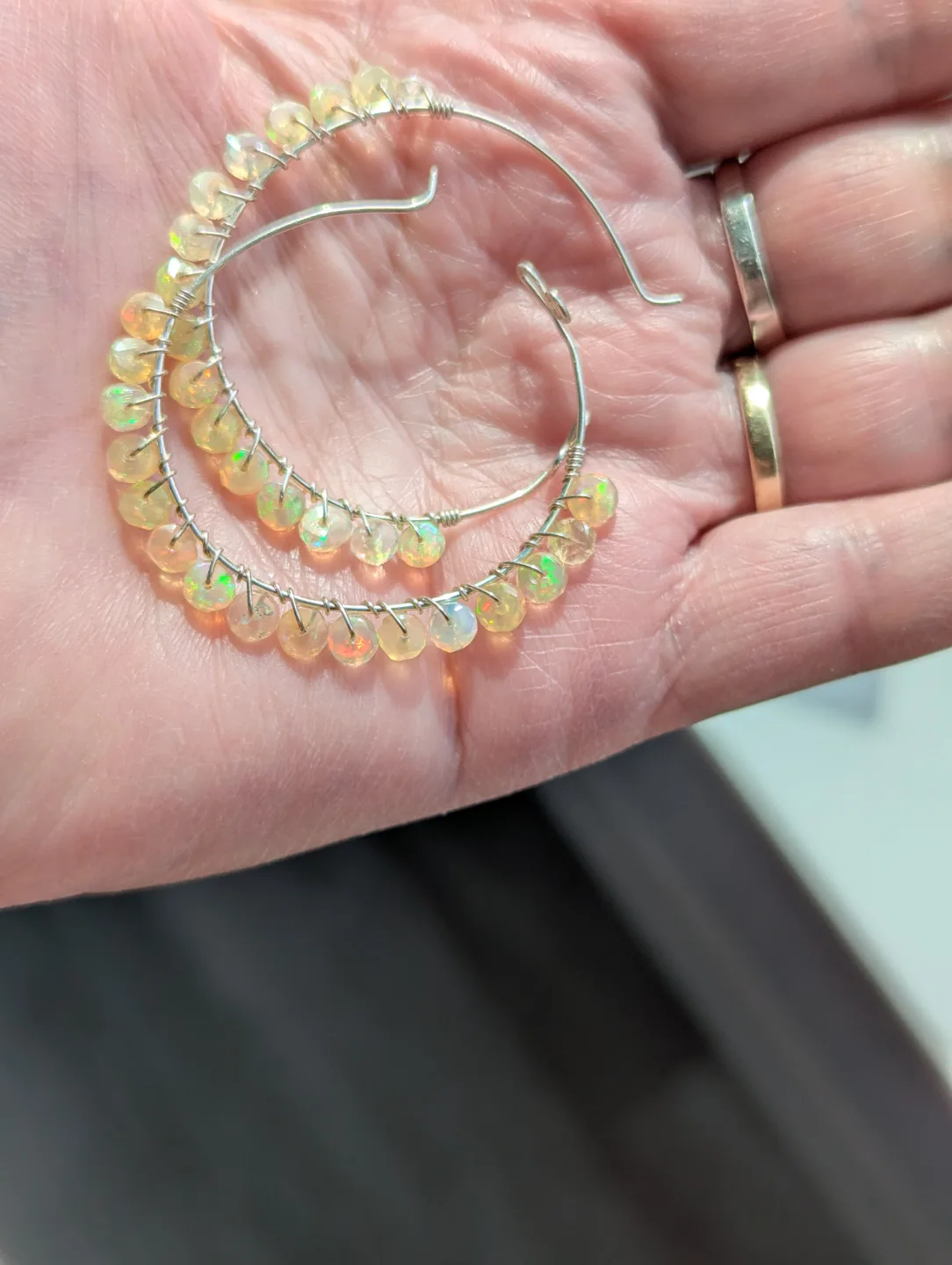 Opal Hoop Earrings image indicator(3)