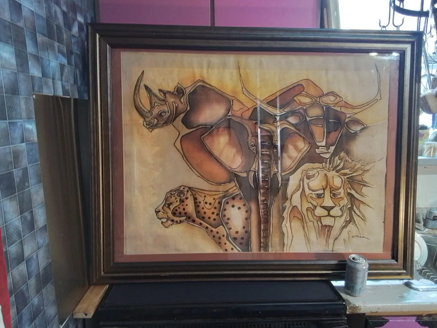 Framed African Wildlife Art Painting On Canvas image indicator(8)