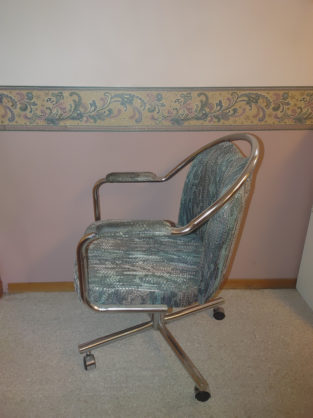 Vintage Swivel Desk Chair with Chrome Frame - photo 2