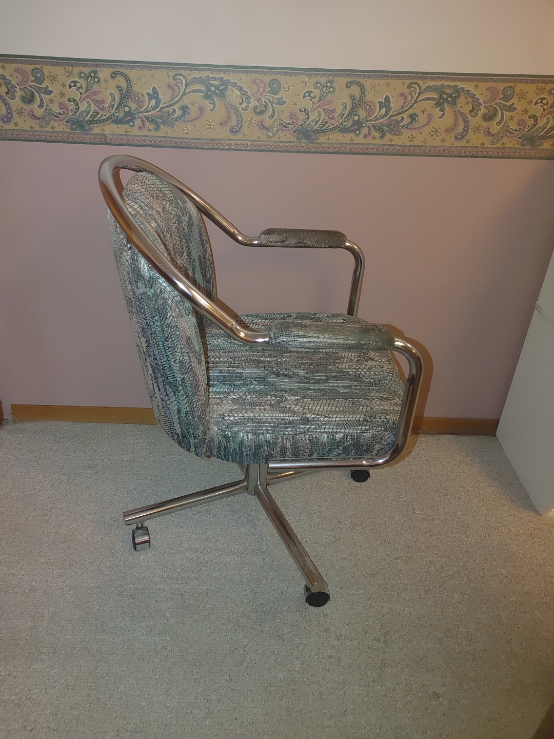 Vintage Swivel Desk Chair with Chrome Frame - photo 3