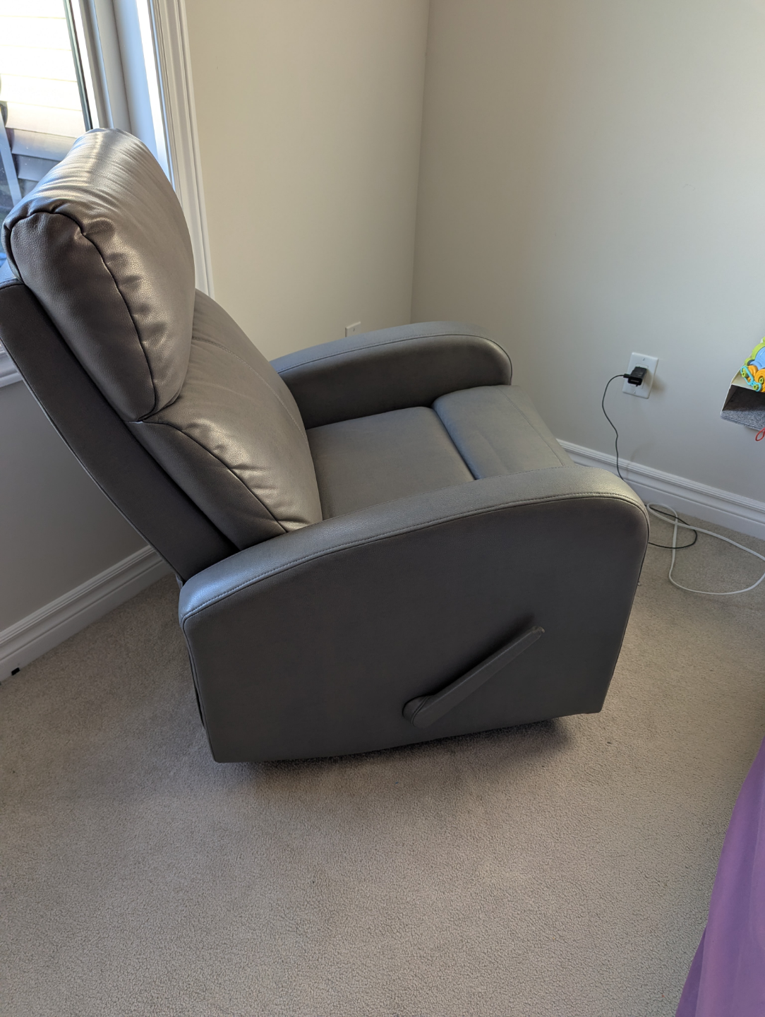 Grey Swivel Recliner - photo 2