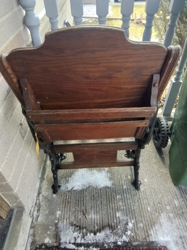 Antique Wooden  Ornate Cast Iron Student Chair image indicator(4)