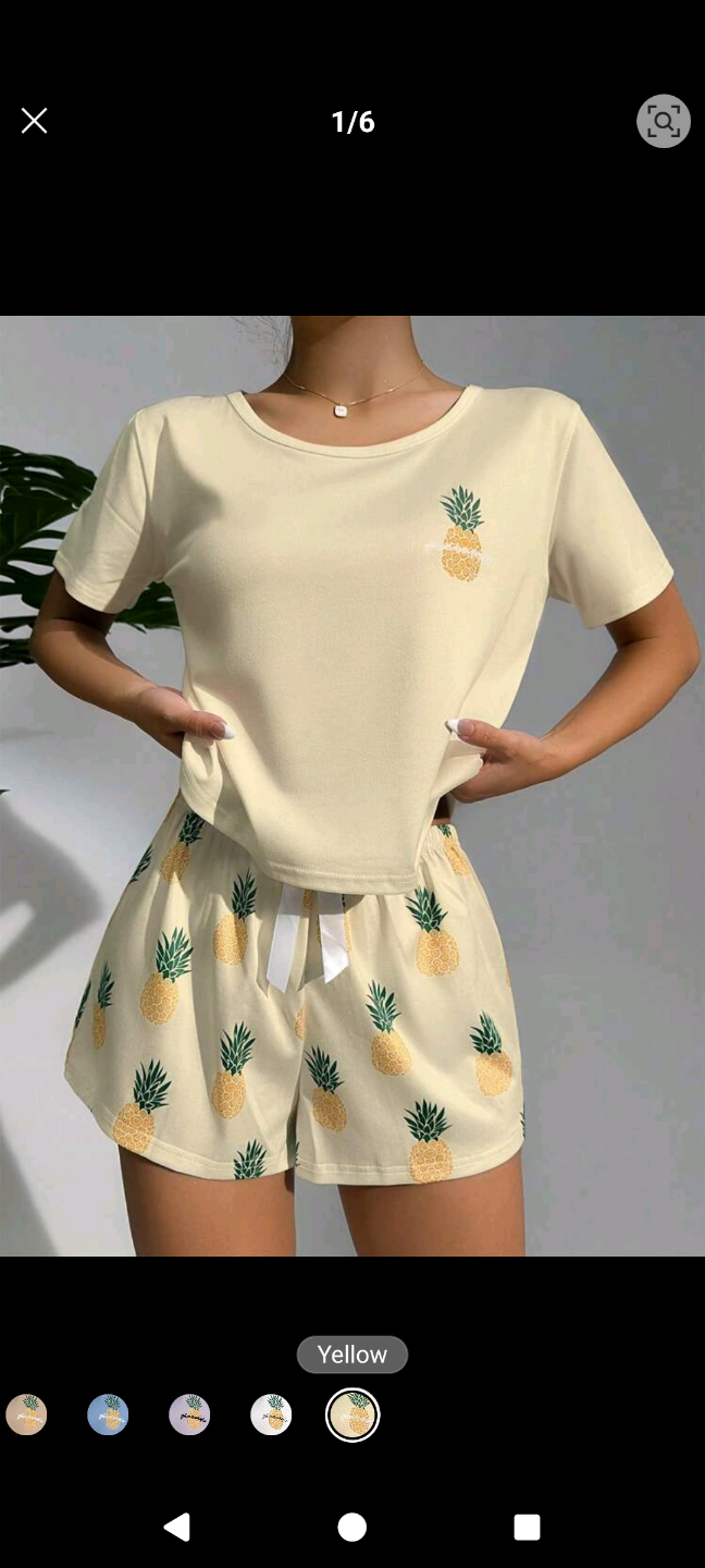 Women's Pineapple Pajama Set