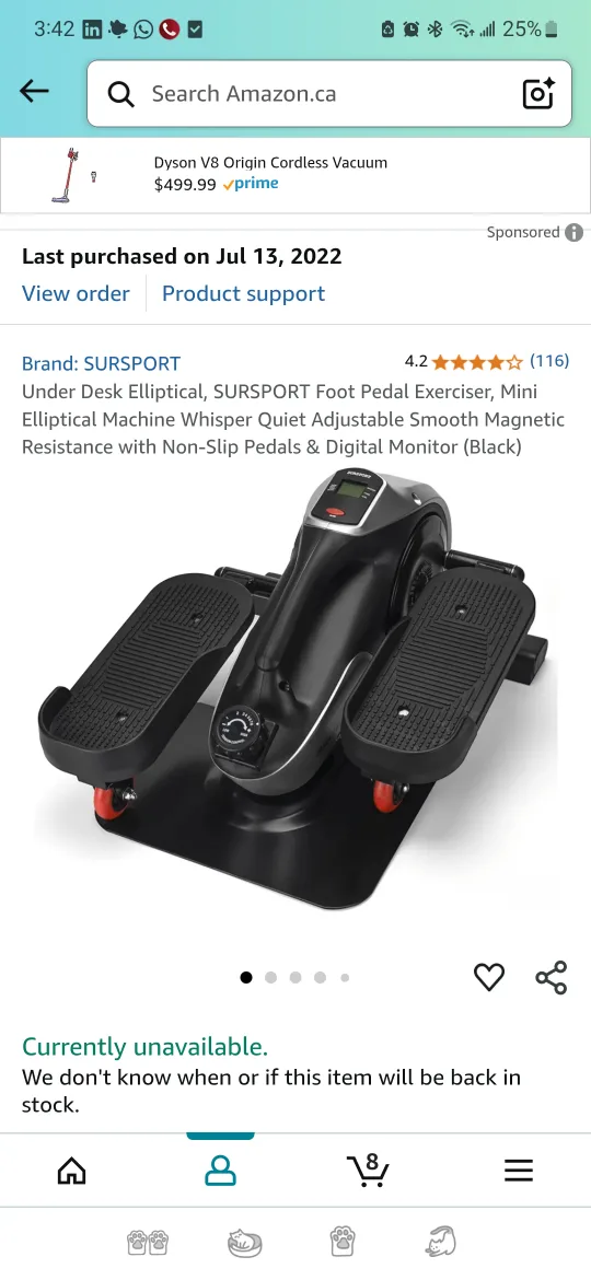 SURSPORT Mini Elliptical Foot Pedal Exerciser