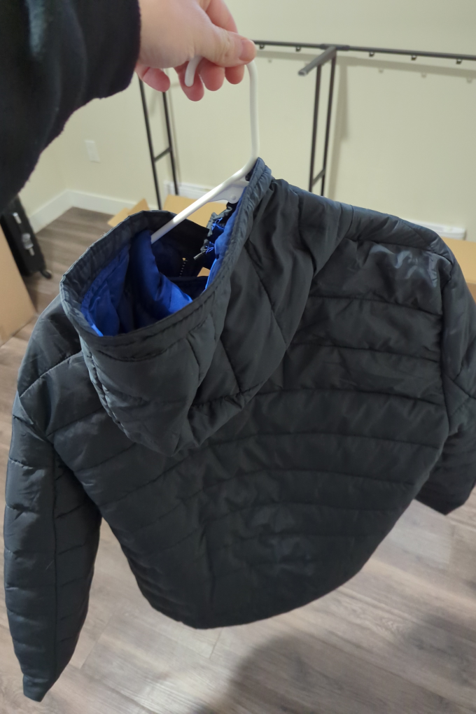Men's Black Hooded Puffer Jacket - photo 2