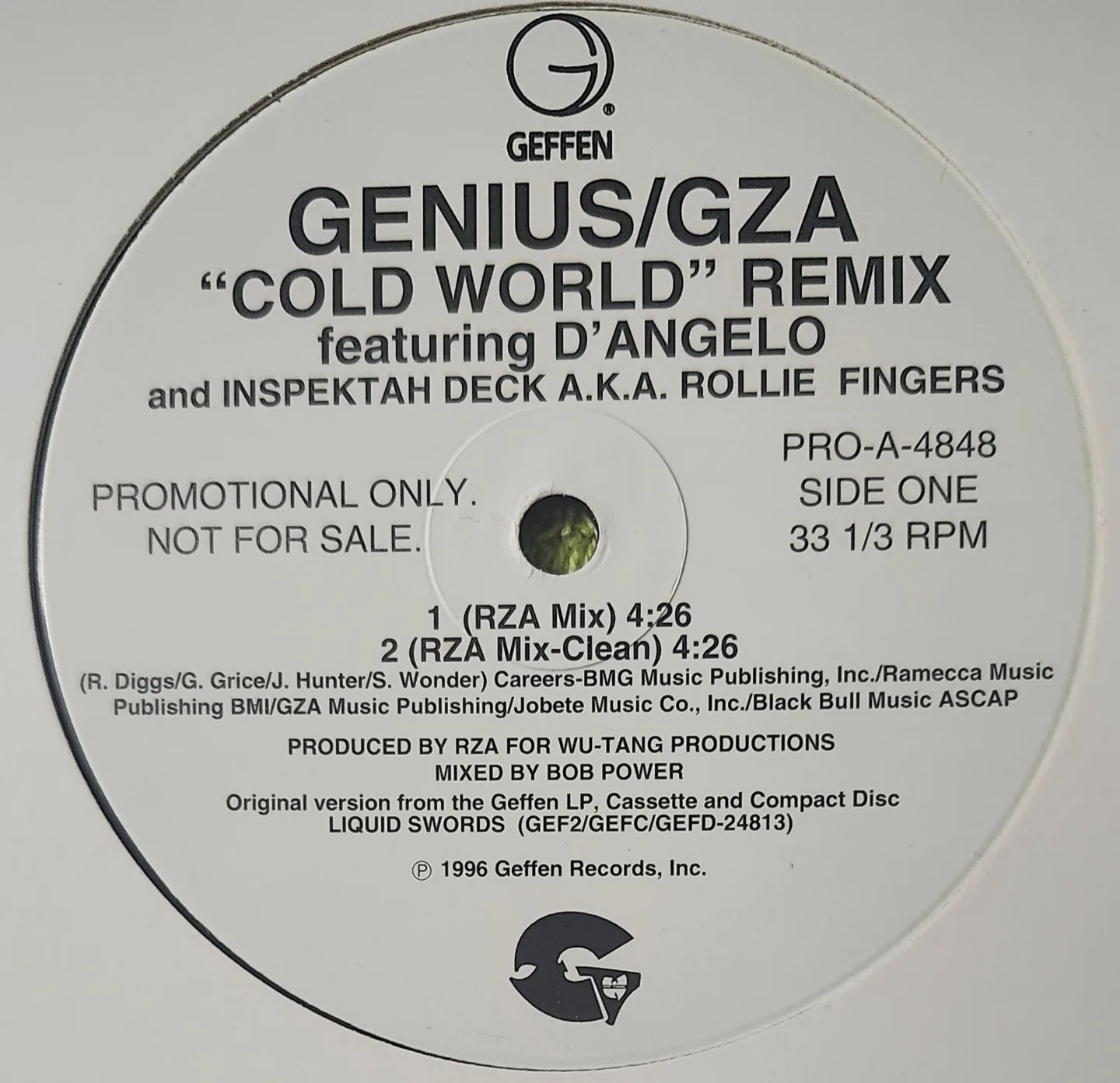 genius/GZA  "COLD WORLD" 12 PROMO SINGLE image indicator(3)
