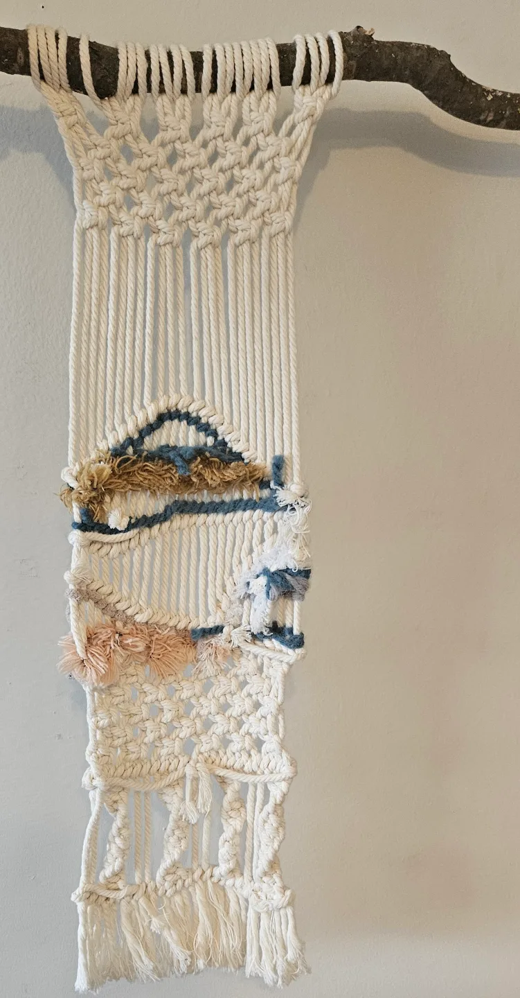 Macrame Wall Hanging with Natural and Coloured Accents image indicator(2)