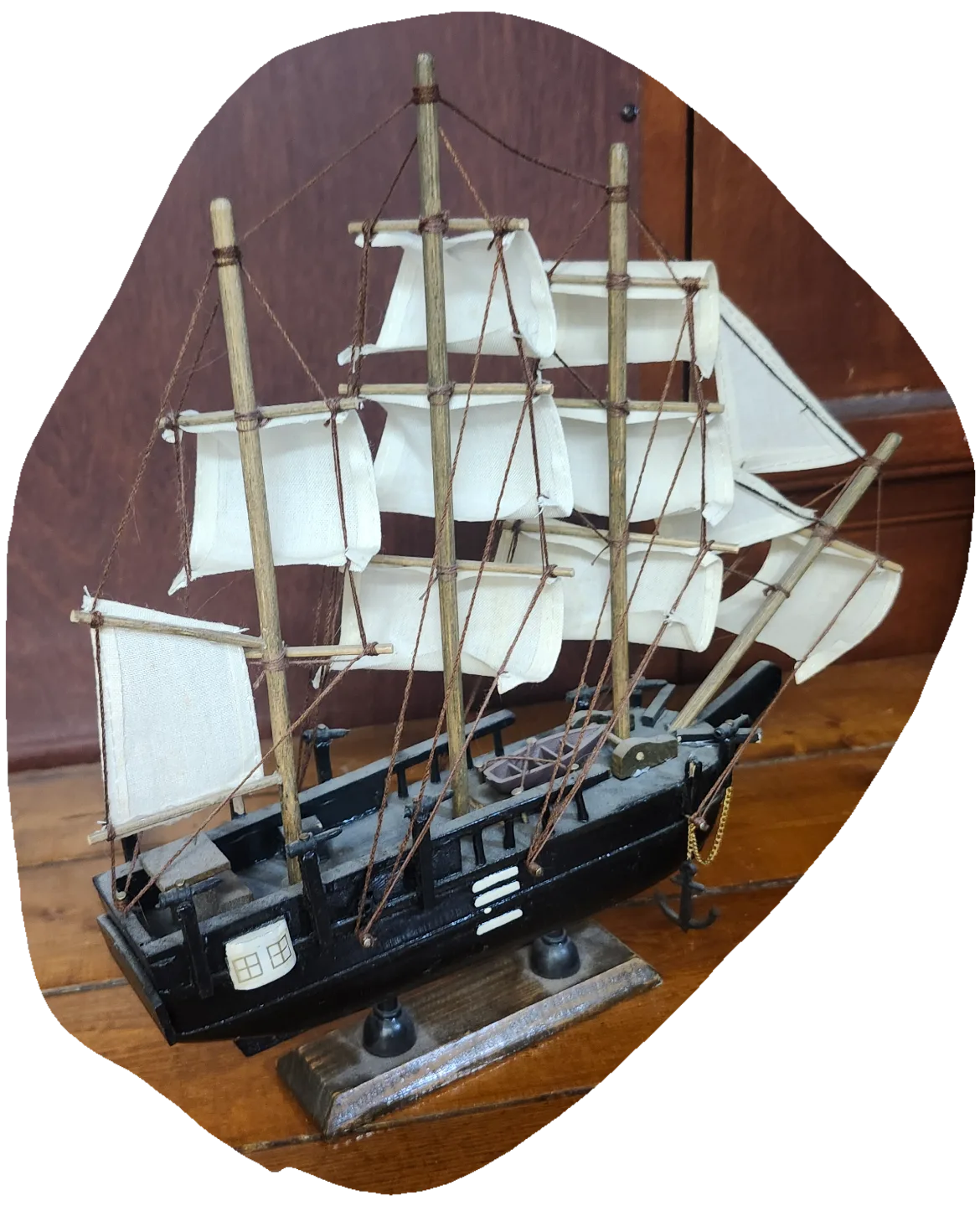 Vintage Wooden Sailing Ship Model image indicator(4)