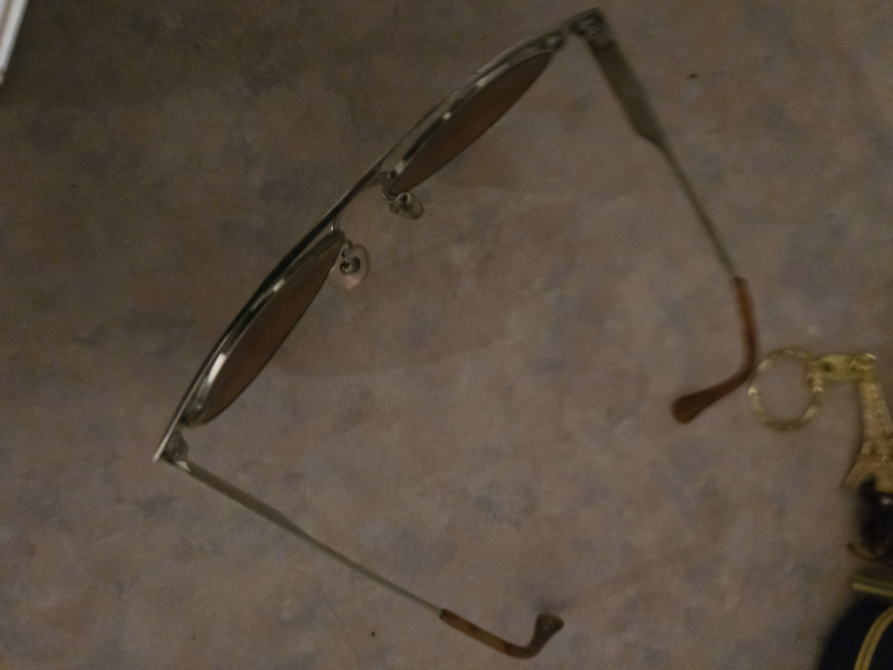 Vintage Sunglasses, Round Metal Frame, Brown Lenses - photo 3
