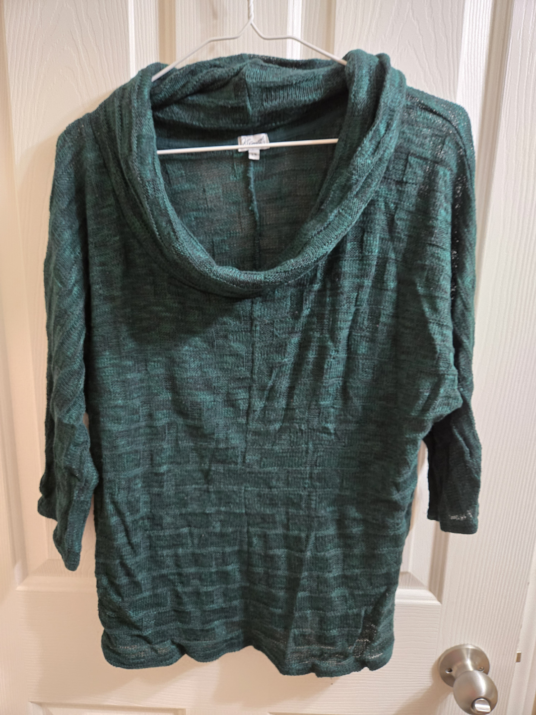 Kismet Women's Cowl Neck 3/4 Sleeve Sweater - Size L