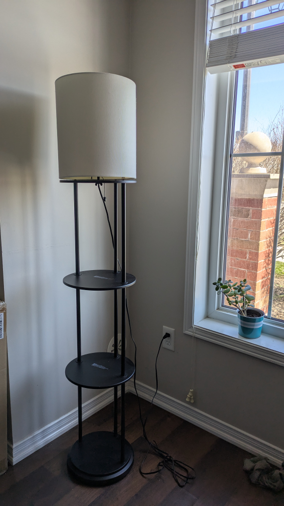 Black Floor Lamp with 3 Shelves - photo 2