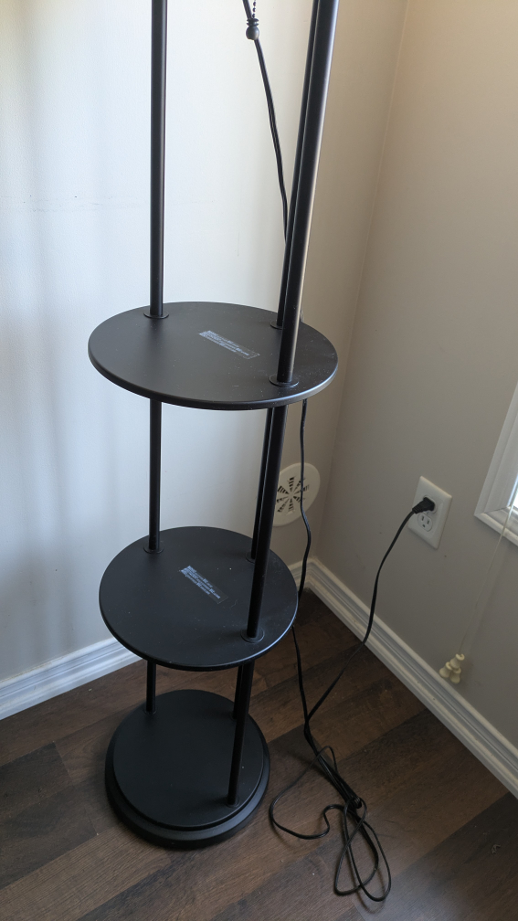 Black Floor Lamp with 3 Shelves - photo 4