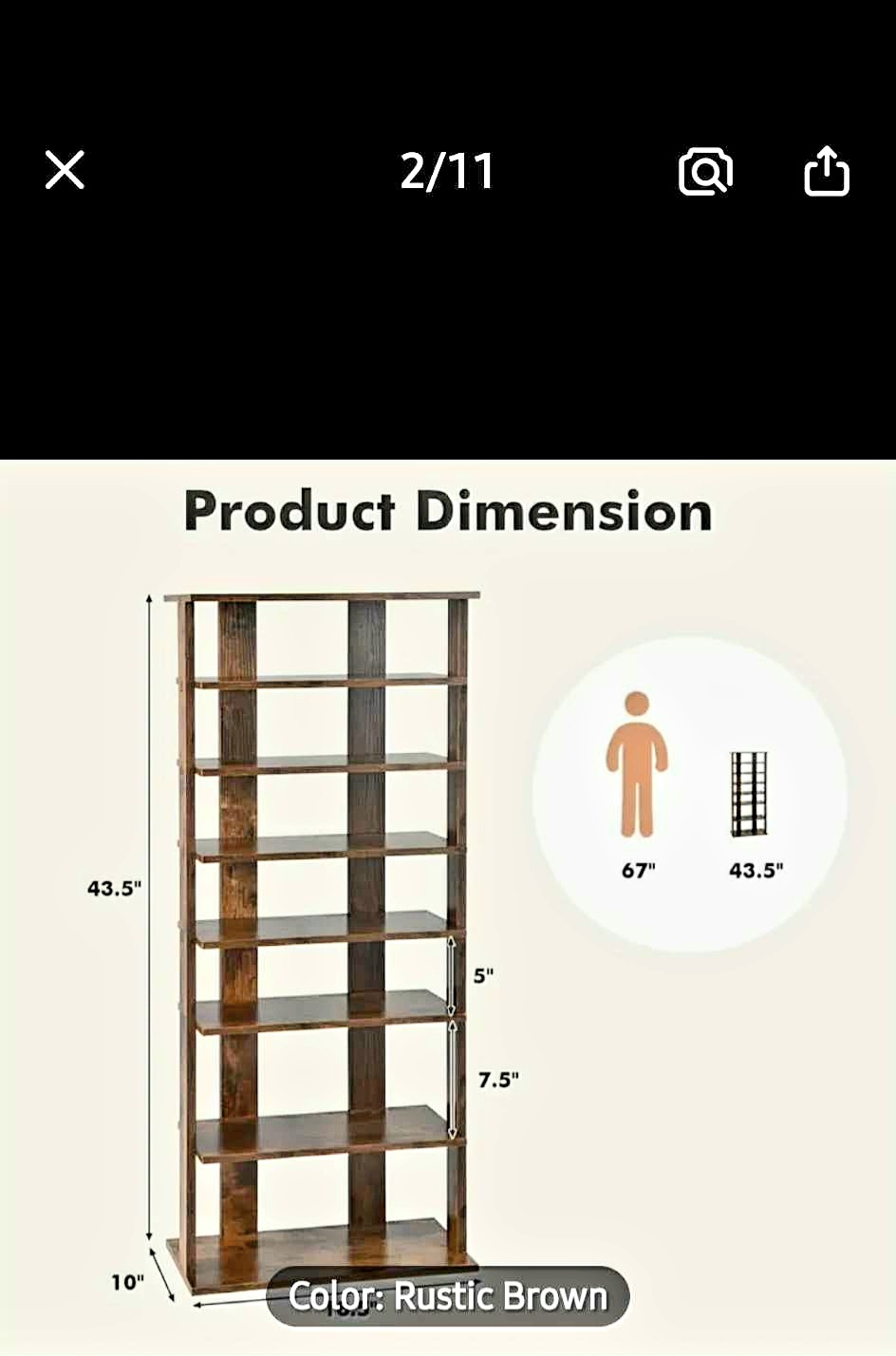 Rustic Brown 8-Tier Rack - photo 2