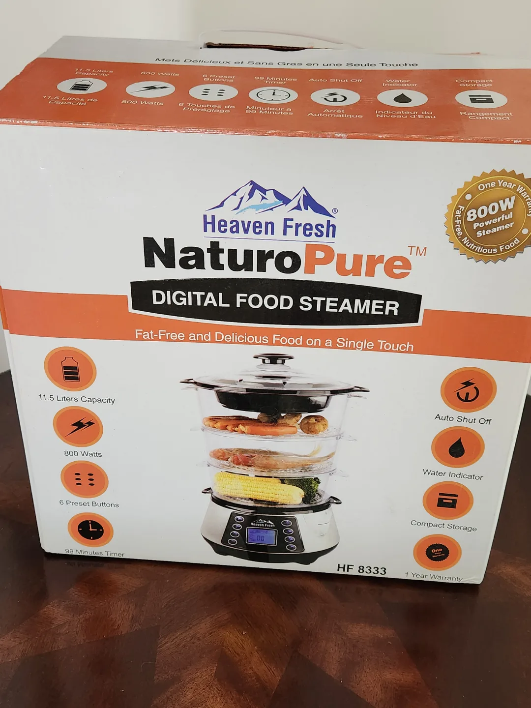 Heaven Fresh NaturoPure Digital Food Steamer - 11.5 Litre, 800W image indicator(3)