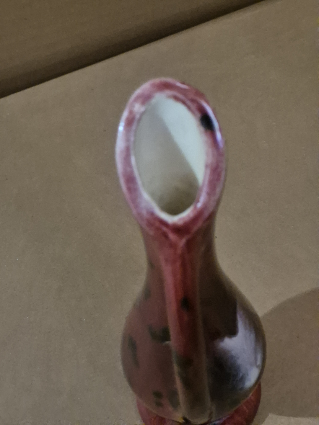 Pair of Vintage Red and White Speckled Ceramic Vases - photo 5