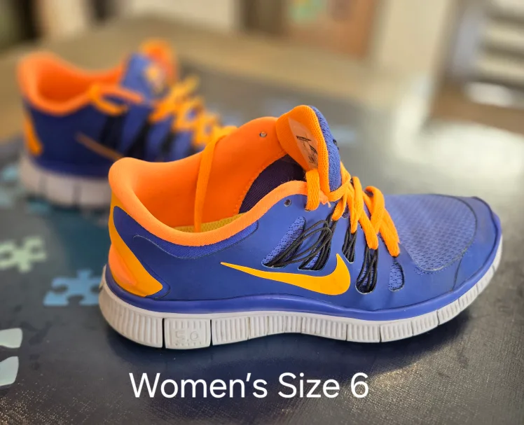 Nike Free 5.0 Women's Running Shoes - Size 6 - Blue and Orange thumbnail