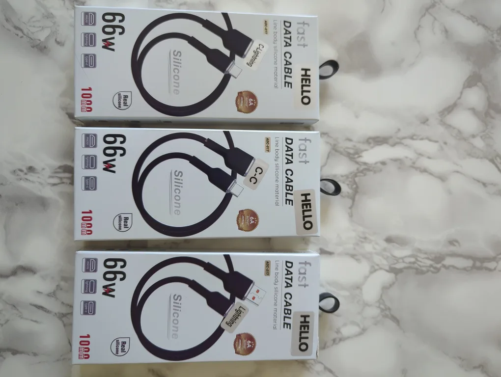 3x HELLO 66W Fast Data Cables - 100cm thumbnail