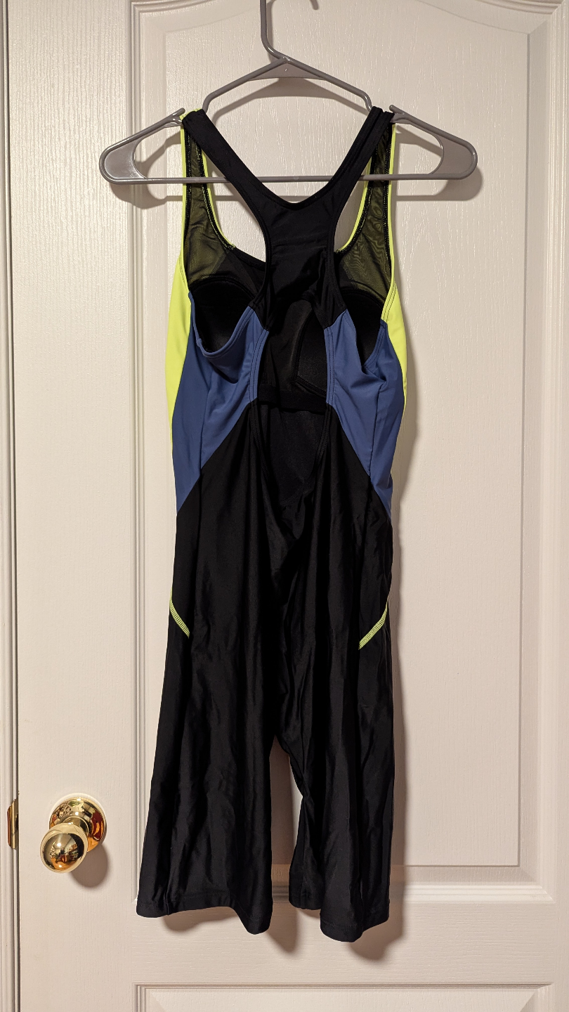 Women's size Medium Black, Blue and Lime Green Athletic Swimsuit - photo 2