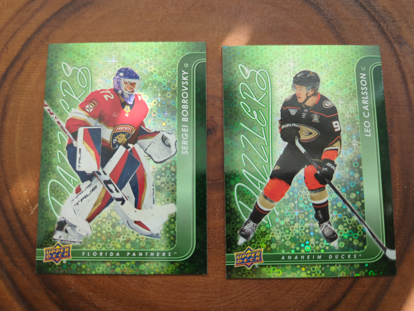 Green Dazzlers 24-25  UD Series One - Bobrovsky & Carlsson