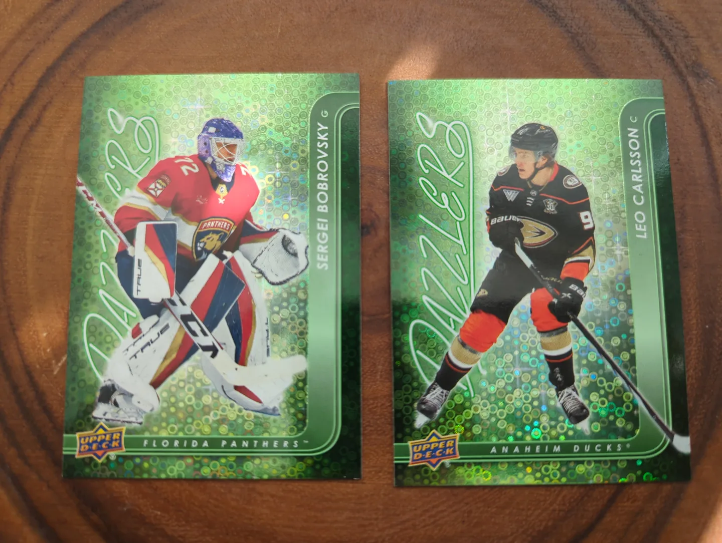 Green Dazzlers 24-25  UD Series One - Bobrovsky & Carlsson thumbnail