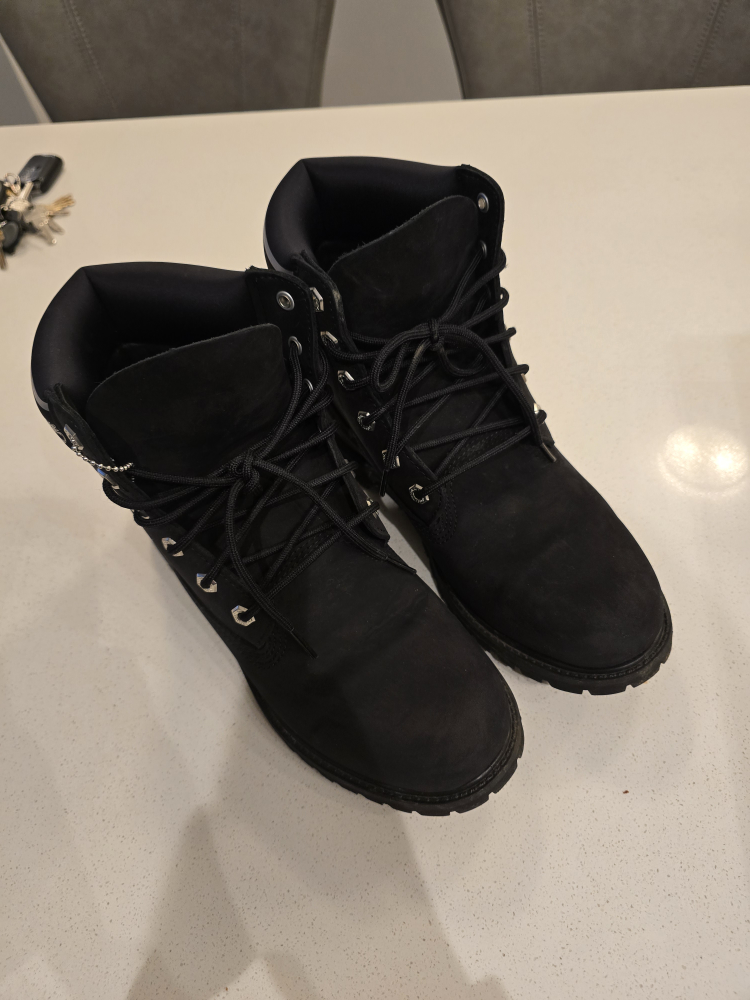 Timberland Black Leather Boots Size 10 - photo 2