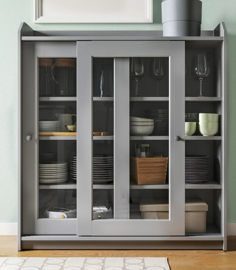 Gray Sliding Door Storage Cabinet - photo 2