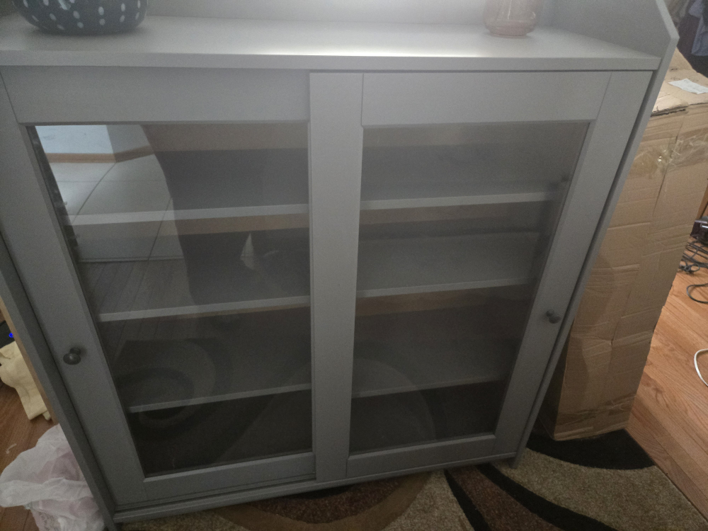 Gray Sliding Door Storage Cabinet - photo 4