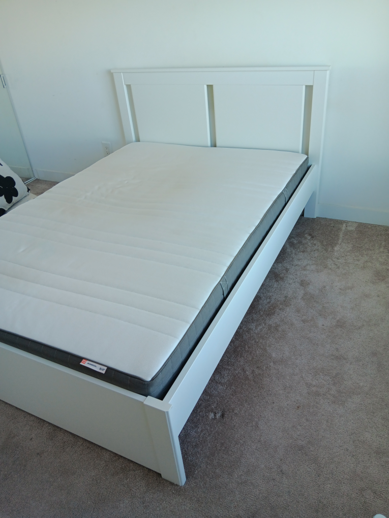 IKEA MALM White Double Bed Frame with Mattress