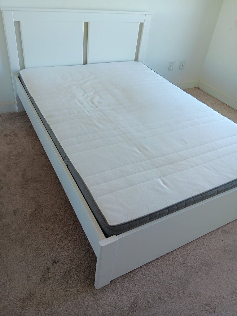 IKEA MALM White Double Bed Frame with Mattress - photo 2