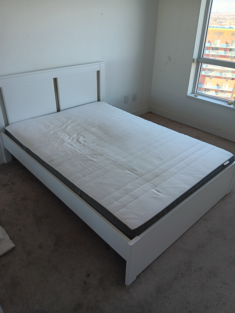IKEA MALM White Double Bed Frame with Mattress - photo 3