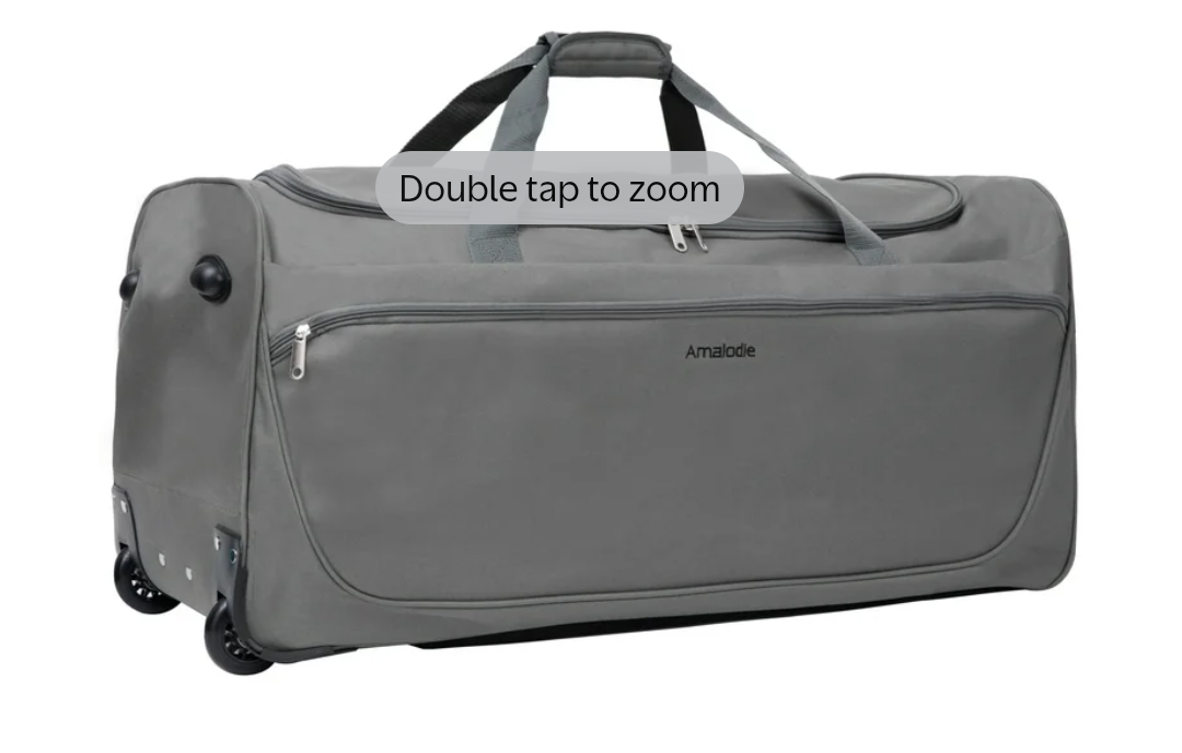 Amalodie 30 Inch Rolling Duffel Bag - Grey - photo 3